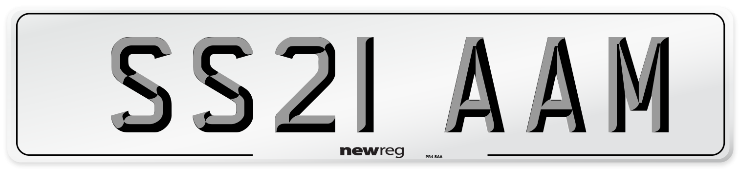 SS21 AAM Number Plate from New Reg